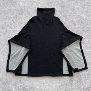 Lost & Found Ria Dunn Turtleneck Poncho Alpaca Sweater Womens XS Black